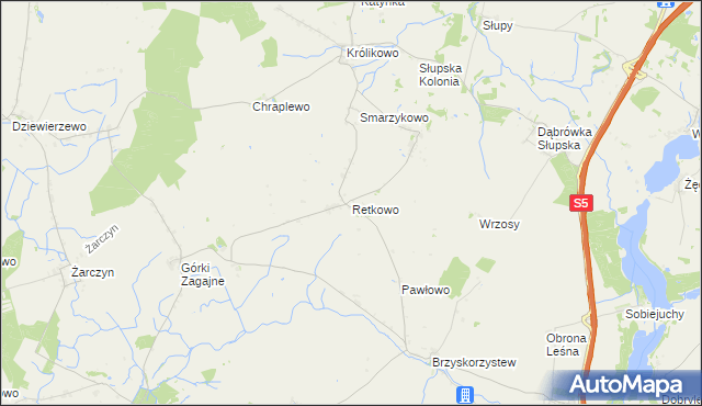 mapa Retkowo, Retkowo na mapie Targeo