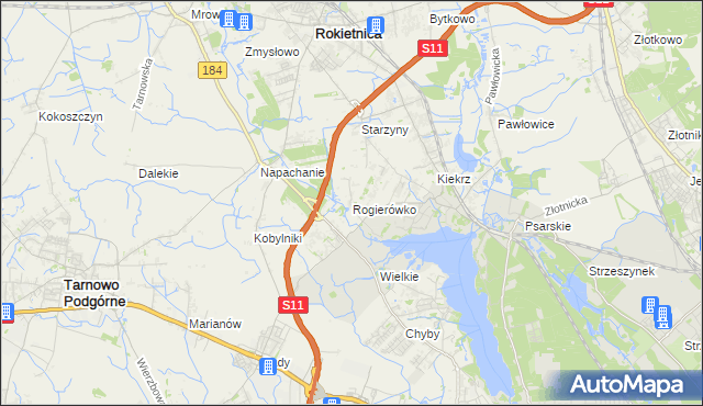 mapa Rogierówko, Rogierówko na mapie Targeo