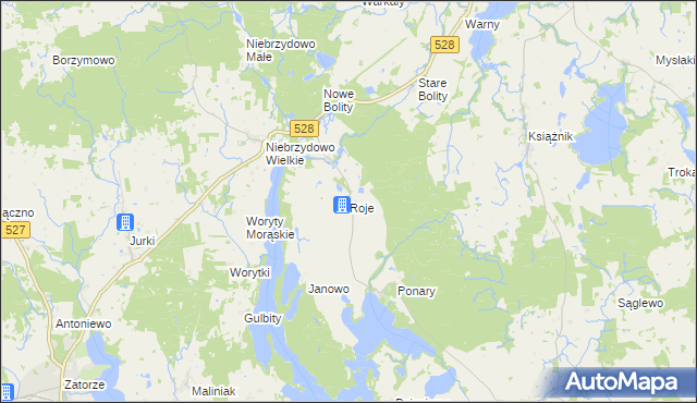 mapa Roje, Roje na mapie Targeo