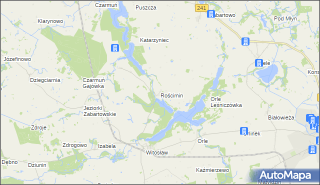 mapa Rościmin, Rościmin na mapie Targeo