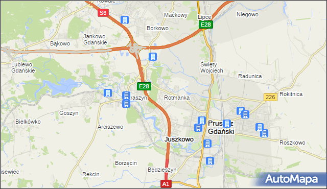 mapa Rotmanka, Rotmanka na mapie Targeo