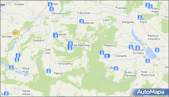 mapa Rozłąki, Rozłąki na mapie Targeo