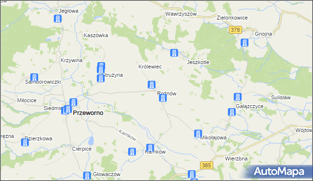 mapa Rożnów gmina Przeworno, Rożnów gmina Przeworno na mapie Targeo