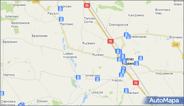 mapa Rucewo gmina Złotniki Kujawskie, Rucewo gmina Złotniki Kujawskie na mapie Targeo