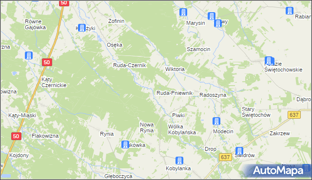 mapa Ruda-Pniewnik, Ruda-Pniewnik na mapie Targeo