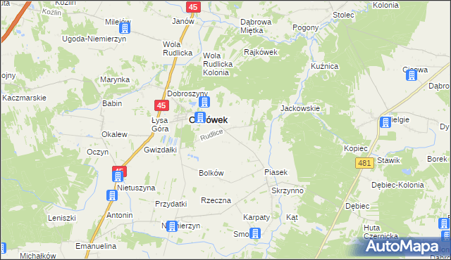 mapa Rudlice, Rudlice na mapie Targeo
