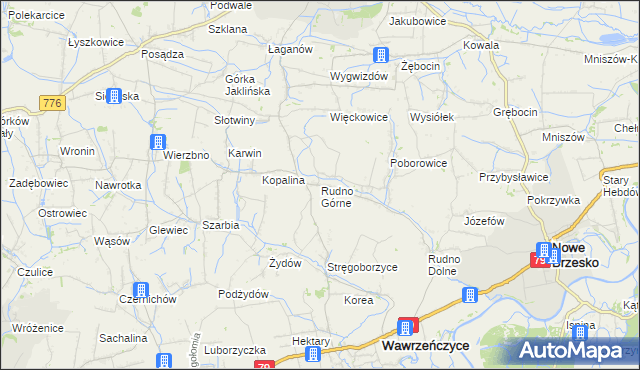 mapa Rudno Górne, Rudno Górne na mapie Targeo