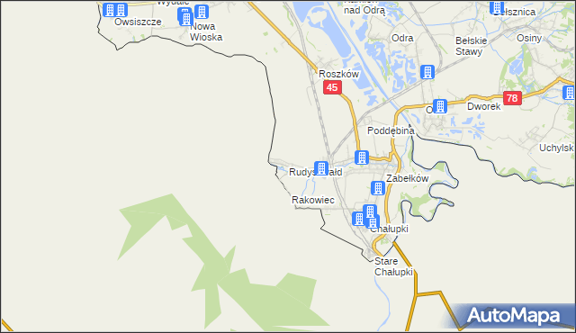 mapa Rudyszwałd, Rudyszwałd na mapie Targeo