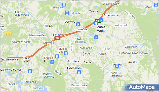 mapa Rumianka, Rumianka na mapie Targeo