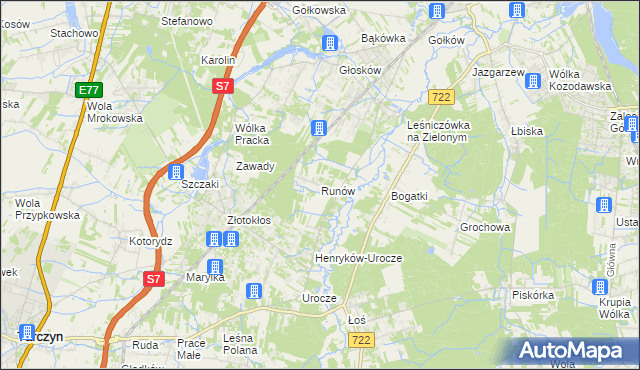 mapa Runów, Runów na mapie Targeo
