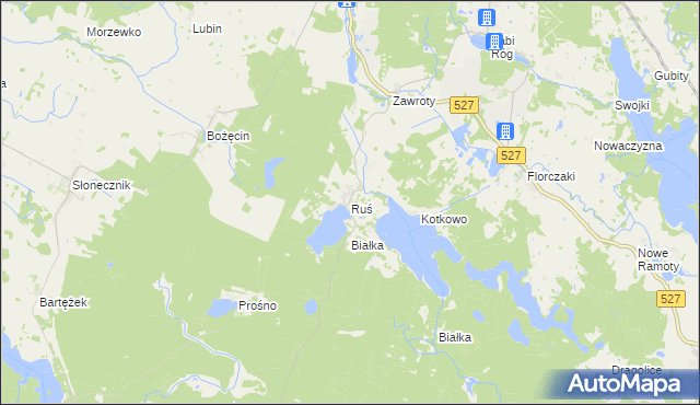 mapa Ruś gmina Morąg, Ruś gmina Morąg na mapie Targeo
