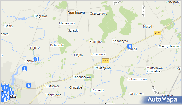 mapa Rusiborek, Rusiborek na mapie Targeo