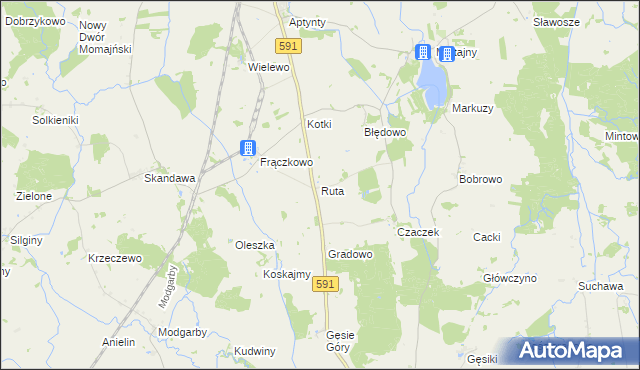 mapa Ruta, Ruta na mapie Targeo