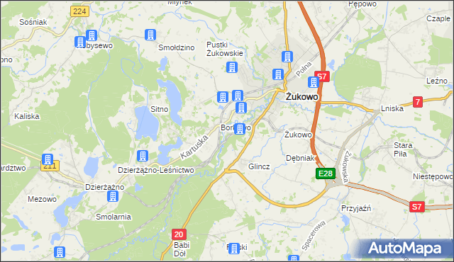 mapa Rutki gmina Żukowo, Rutki gmina Żukowo na mapie Targeo