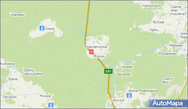 mapa Rybniki, Rybniki na mapie Targeo
