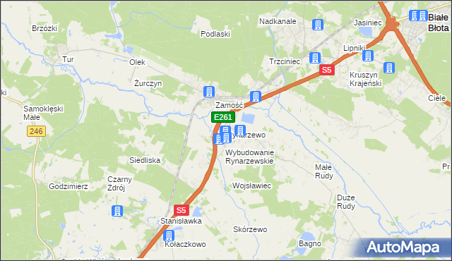 mapa Rynarzewo, Rynarzewo na mapie Targeo