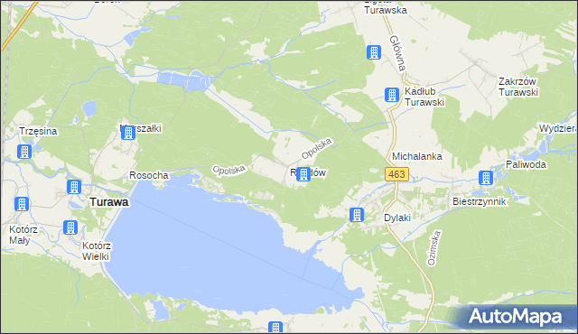 mapa Rzędów gmina Turawa, Rzędów gmina Turawa na mapie Targeo