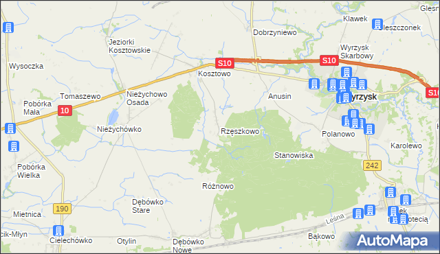 mapa Rzęszkowo, Rzęszkowo na mapie Targeo