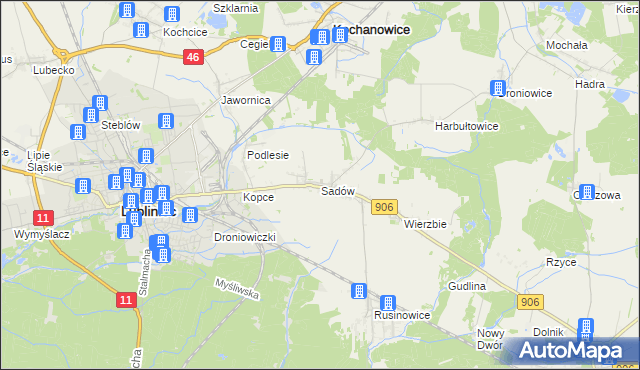 mapa Sadów, Sadów na mapie Targeo