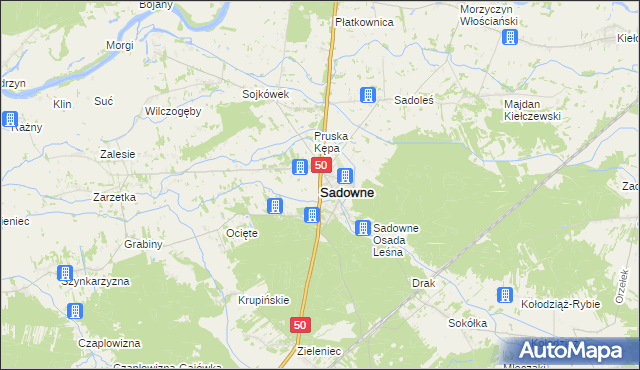 mapa Sadowne, Sadowne na mapie Targeo