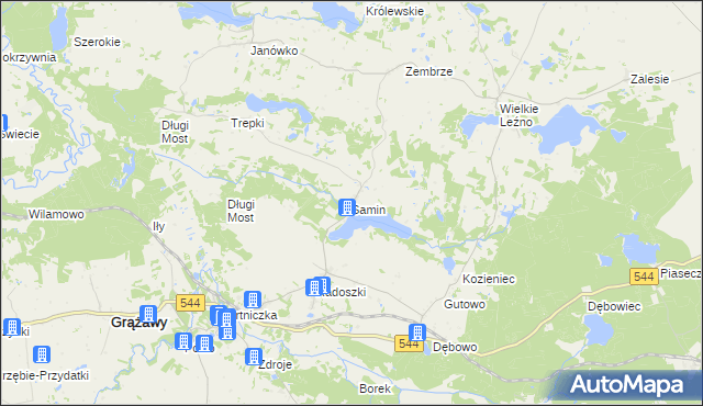mapa Samin gmina Bartniczka, Samin gmina Bartniczka na mapie Targeo
