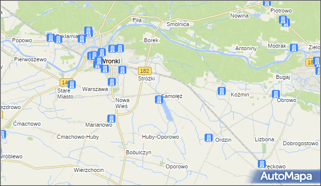 mapa Samołęż, Samołęż na mapie Targeo