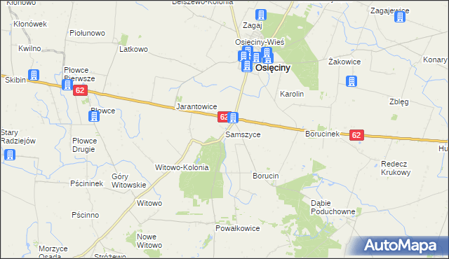 mapa Samszyce, Samszyce na mapie Targeo