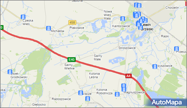 mapa Sarny Małe, Sarny Małe na mapie Targeo