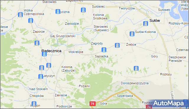 mapa Sąsiadka, Sąsiadka na mapie Targeo