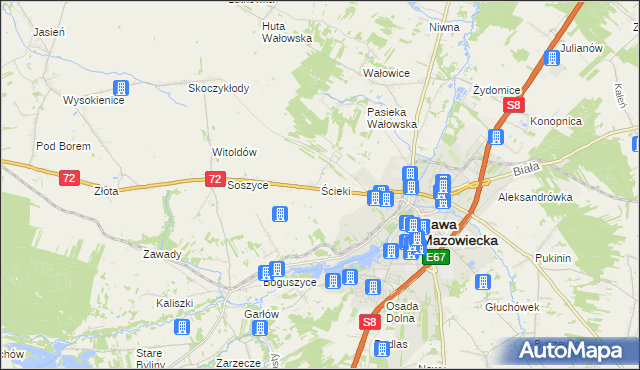 mapa Ścieki, Ścieki na mapie Targeo