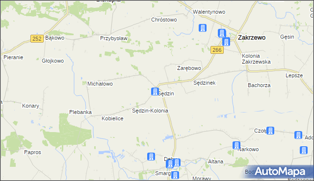 mapa Sędzin, Sędzin na mapie Targeo