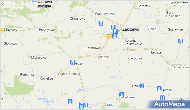 mapa Sędzinek, Sędzinek na mapie Targeo