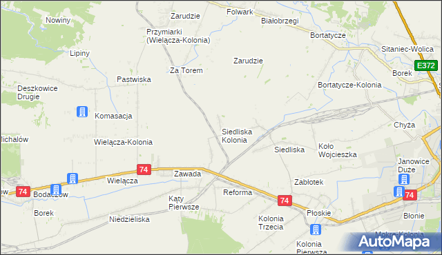 mapa Siedliska Kolonia, Siedliska Kolonia na mapie Targeo