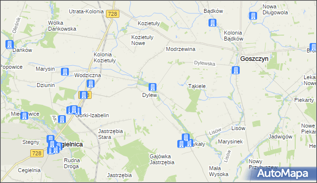 mapa Sielec gmina Goszczyn, Sielec gmina Goszczyn na mapie Targeo
