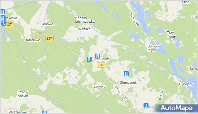 mapa Siercz, Siercz na mapie Targeo