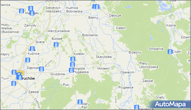mapa Skarydzew, Skarydzew na mapie Targeo