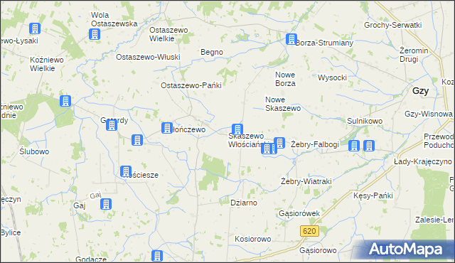 mapa Skaszewo Włościańskie, Skaszewo Włościańskie na mapie Targeo