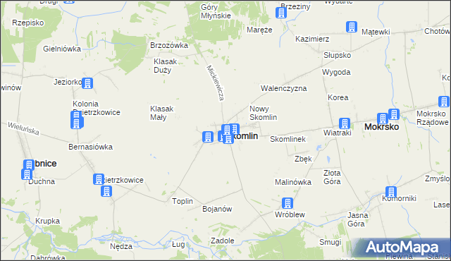 mapa Skomlin, Skomlin na mapie Targeo