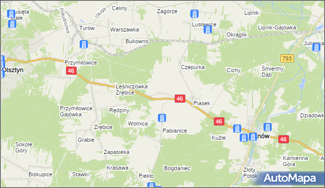 mapa Skowronów gmina Janów, Skowronów gmina Janów na mapie Targeo