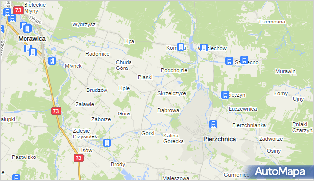 mapa Skrzelczyce, Skrzelczyce na mapie Targeo