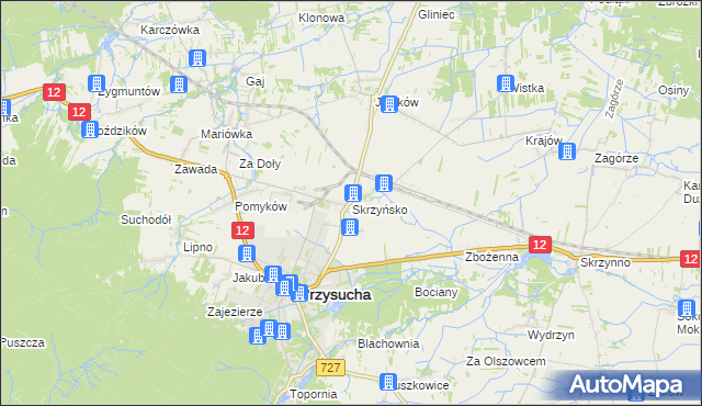 mapa Skrzyńsko, Skrzyńsko na mapie Targeo