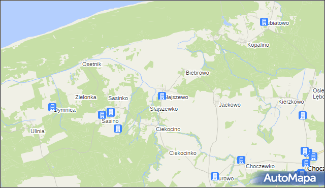 mapa Słajszewo, Słajszewo na mapie Targeo