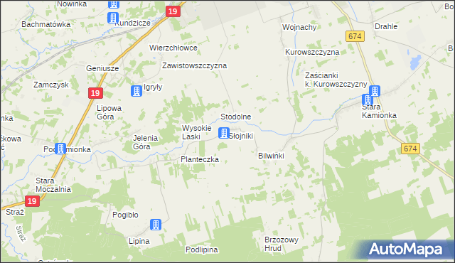 mapa Słojniki, Słojniki na mapie Targeo