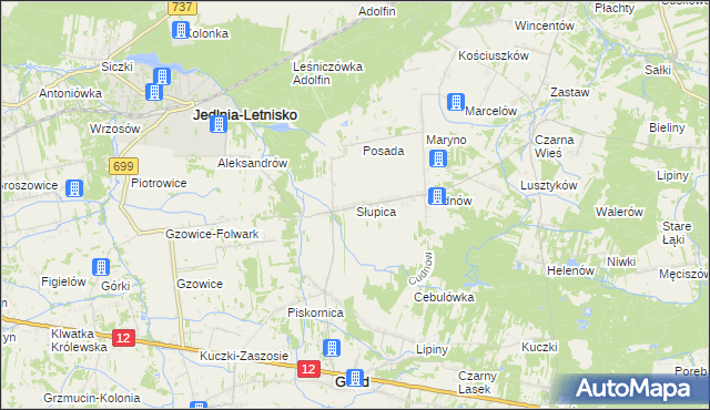 mapa Słupica, Słupica na mapie Targeo
