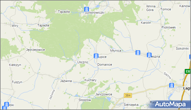 mapa Słupice gmina Łagiewniki, Słupice gmina Łagiewniki na mapie Targeo