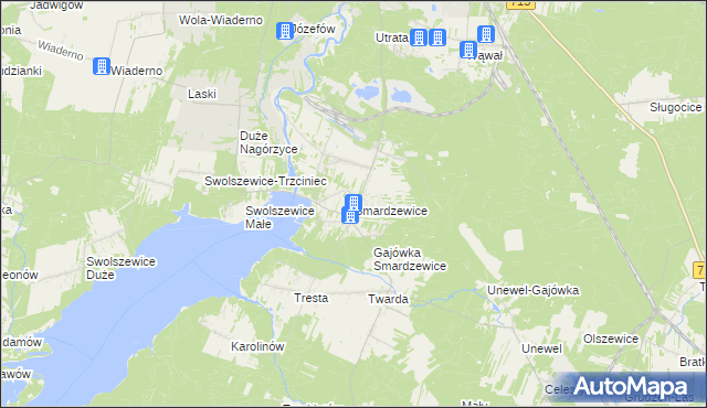 mapa Smardzewice, Smardzewice na mapie Targeo