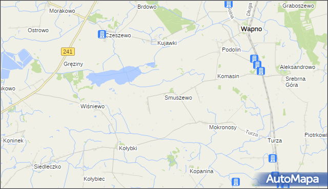 mapa Smuszewo gmina Damasławek, Smuszewo gmina Damasławek na mapie Targeo