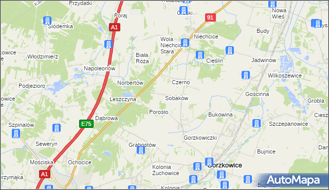 mapa Sobaków, Sobaków na mapie Targeo