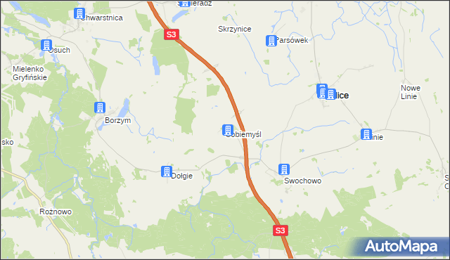 mapa Sobiemyśl, Sobiemyśl na mapie Targeo