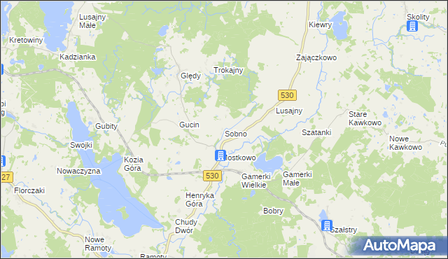 mapa Sobno, Sobno na mapie Targeo